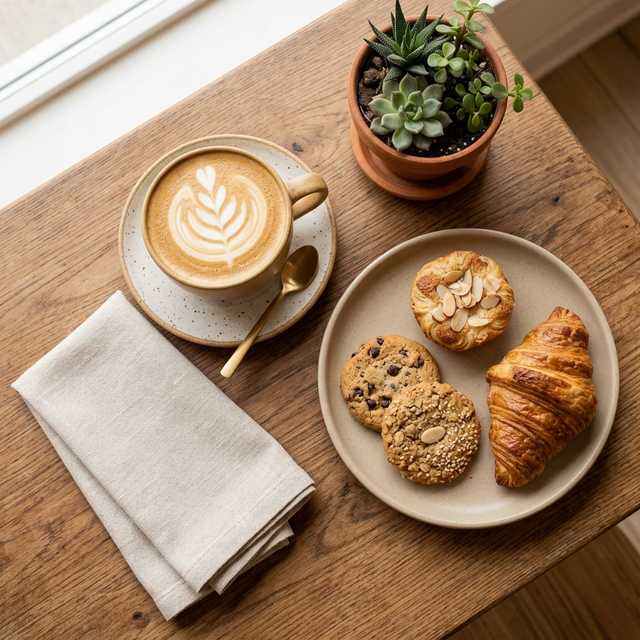 Auswahl an frisch gebackenen glutenfreien Cookies und Speisen bei PURE NOGLUTEN